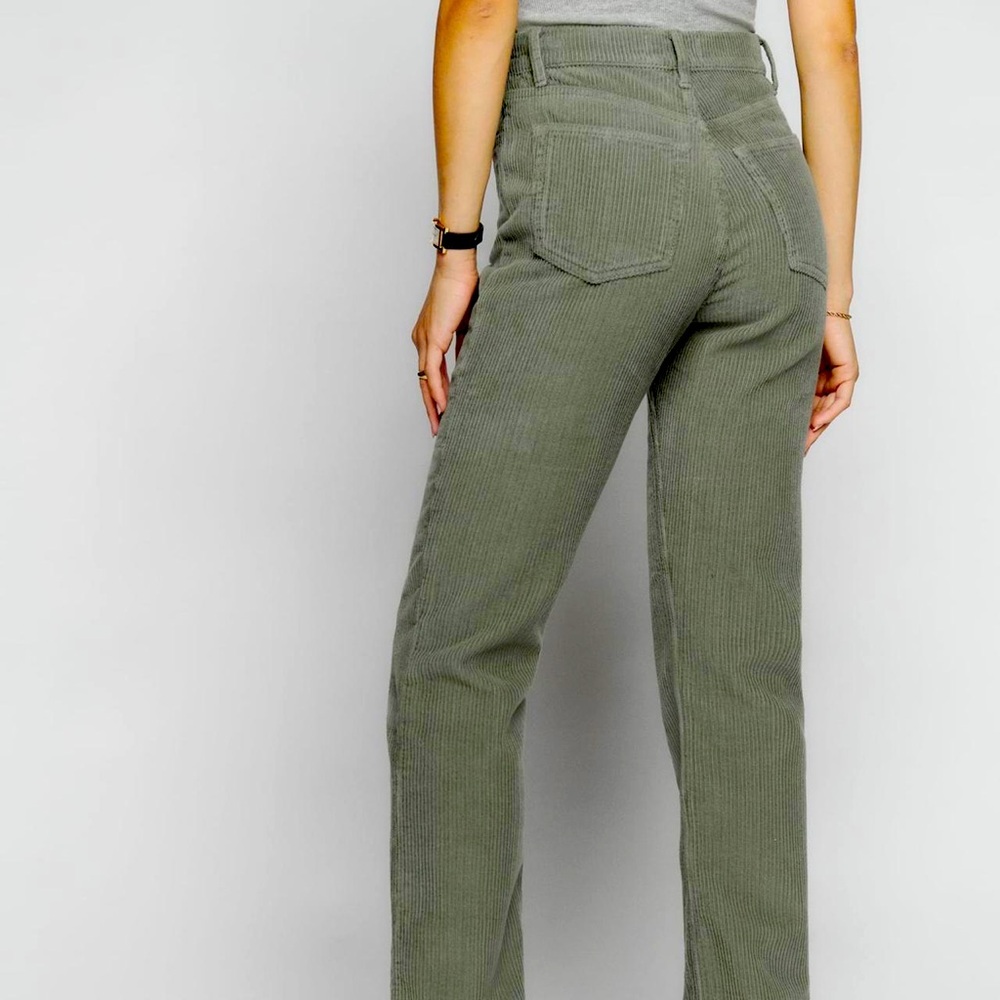 Reformation Cynthia Button Fly Corduroy Pants Jeans in Moss Green size 27 - Picture 3 of 16